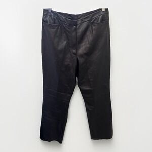 Classiques Entier Women Black Leather Pants 16 Barely Boot New Dead Stock Y2K